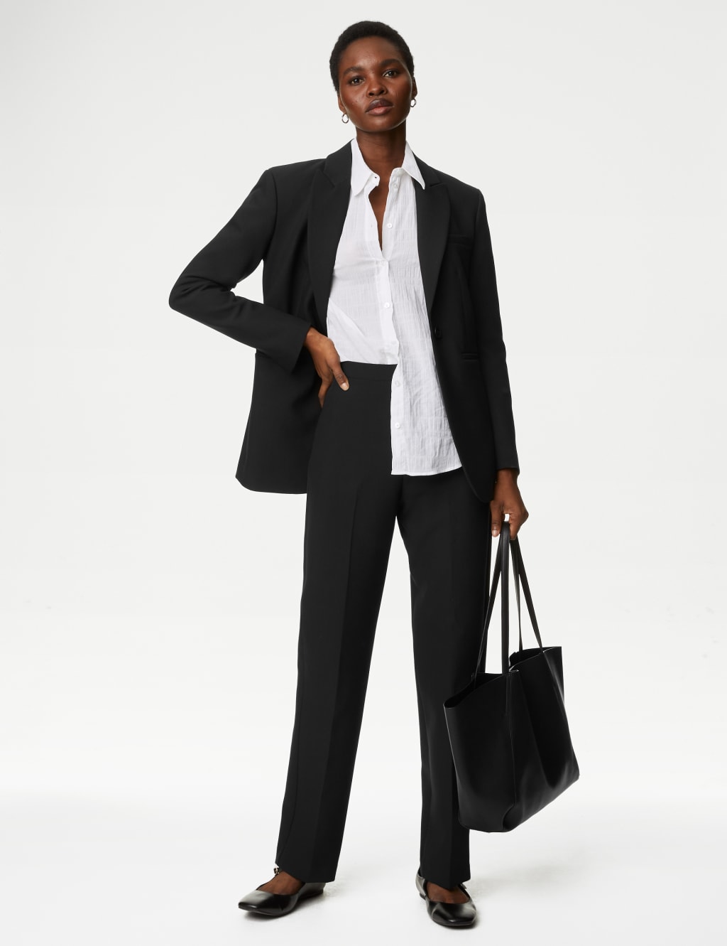 Woven Pintuck Straight Leg Trousers 1 of 5