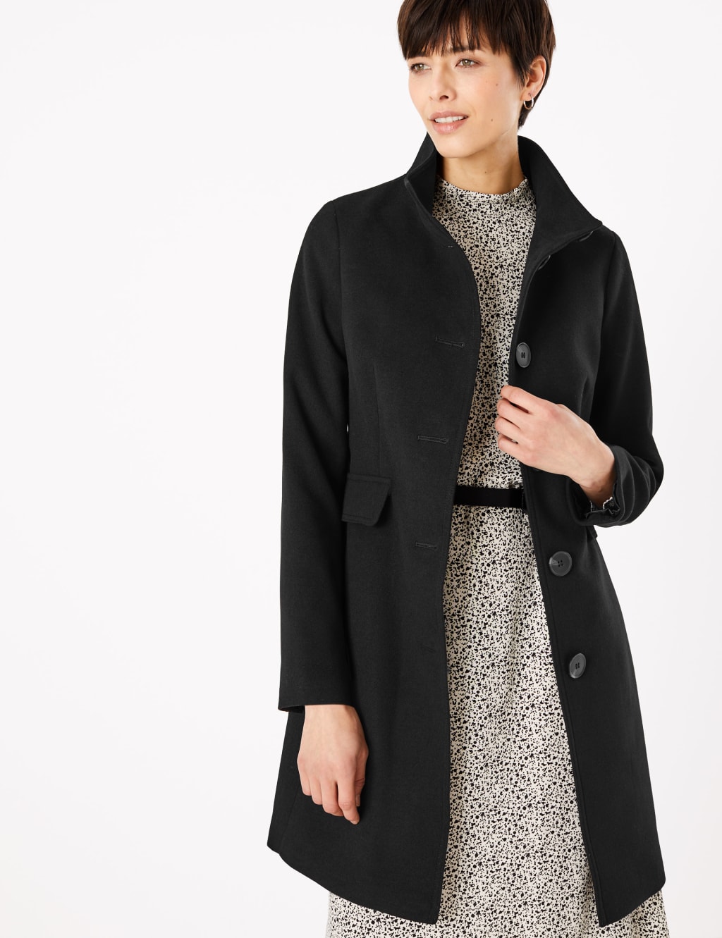 M&s collection funnel neck coat top