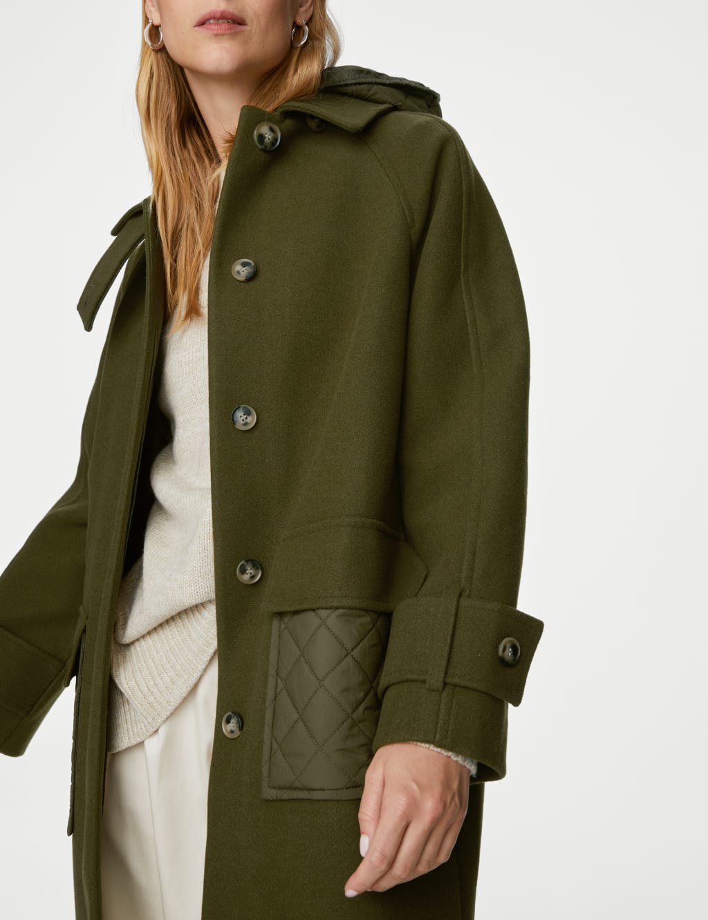 Hooded Relaxed Car Coat M S Collection M S