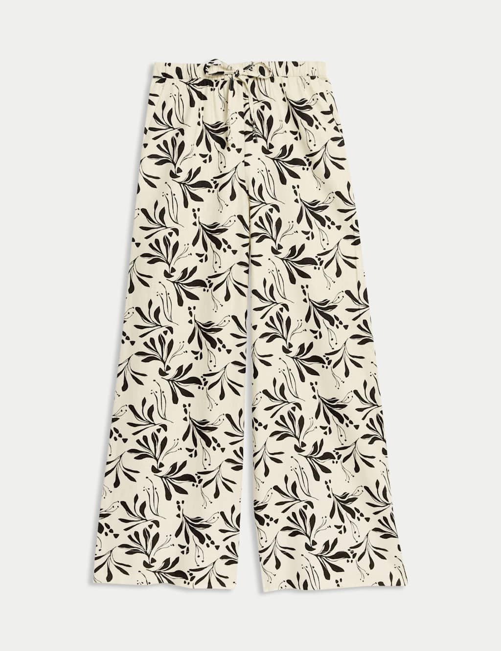 Linen Rich Printed Wide Leg Trousers 2 of 5