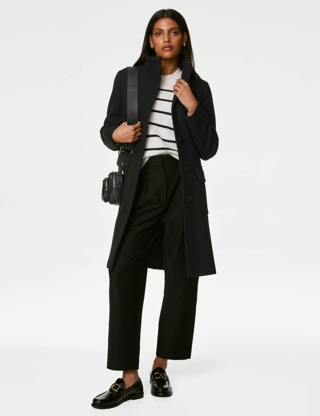 Belted Funnel Neck Trench Coat 3 of 7