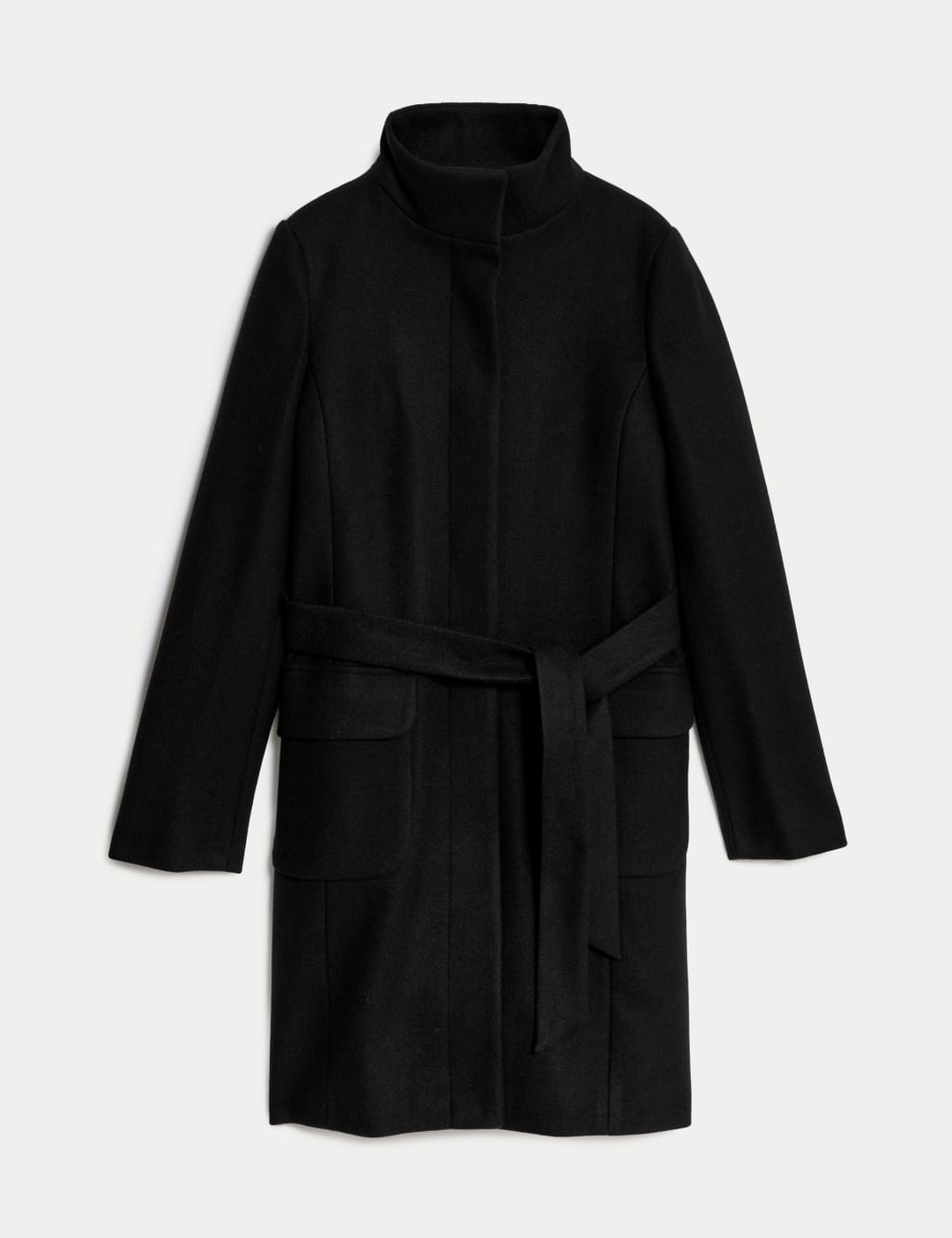 Women's wool funnel neck coat cheap