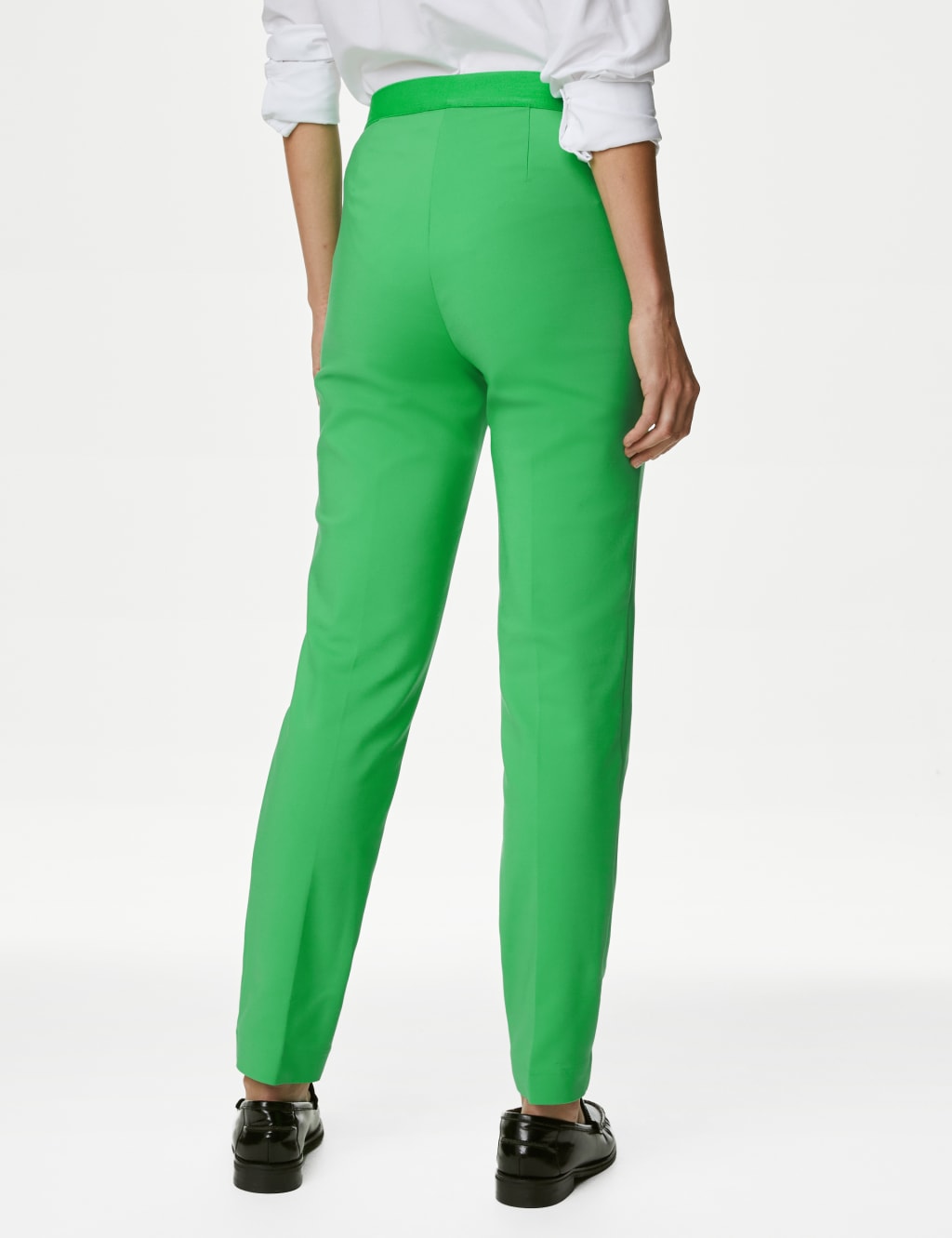 Cotton Blend Slim Fit Ankle Grazer Trousers 5 of 5