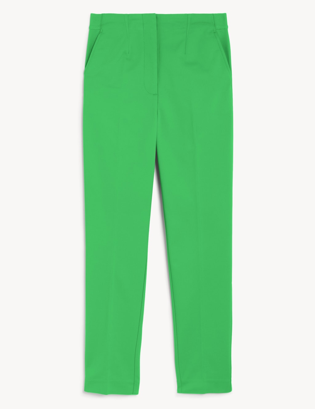 Cotton Blend Slim Fit Ankle Grazer Trousers 2 of 5