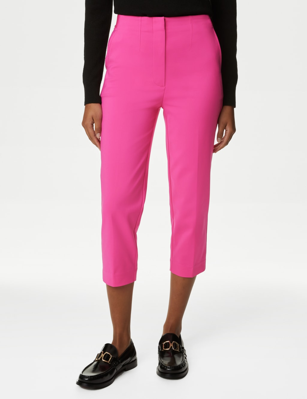 Cotton Blend Slim Fit Cropped Trousers 3 of 5