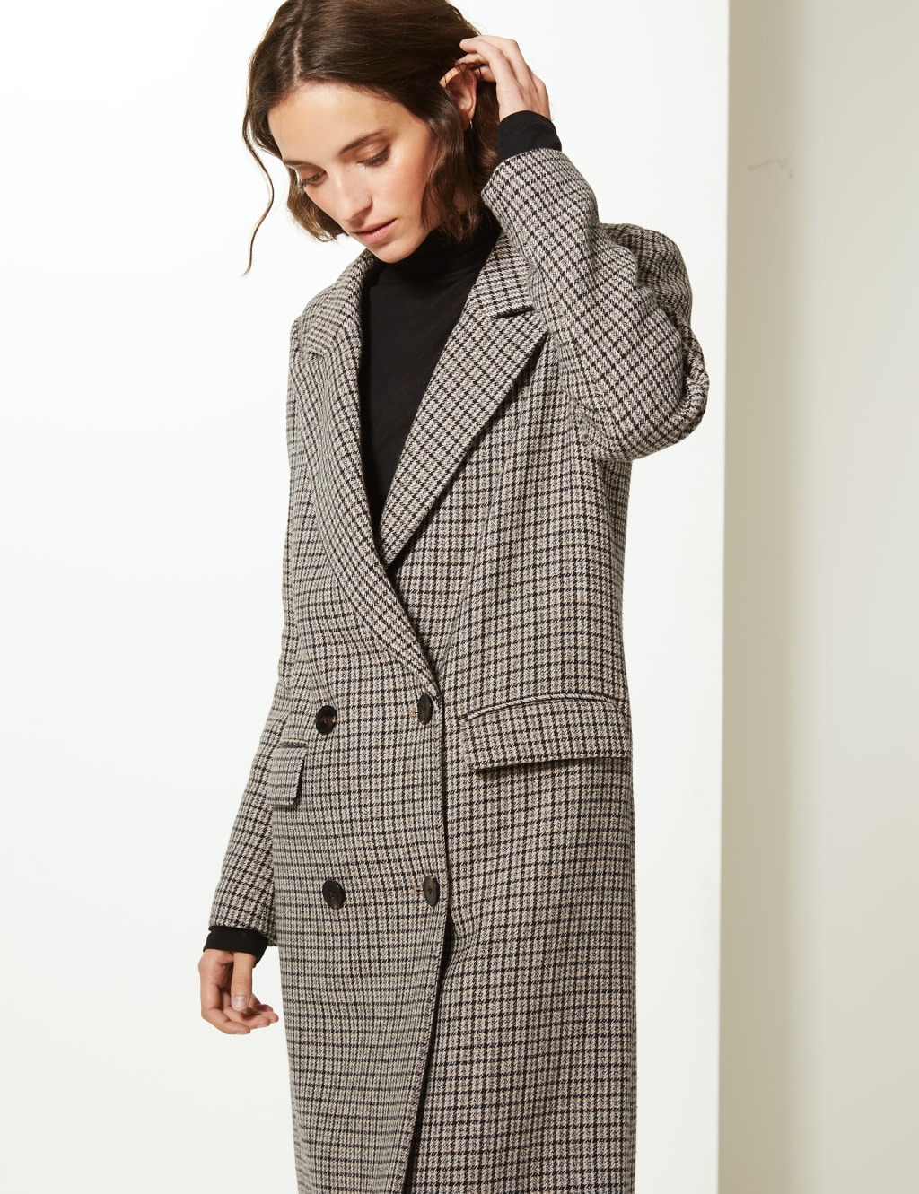 Checked Longline Coat 3 of 4