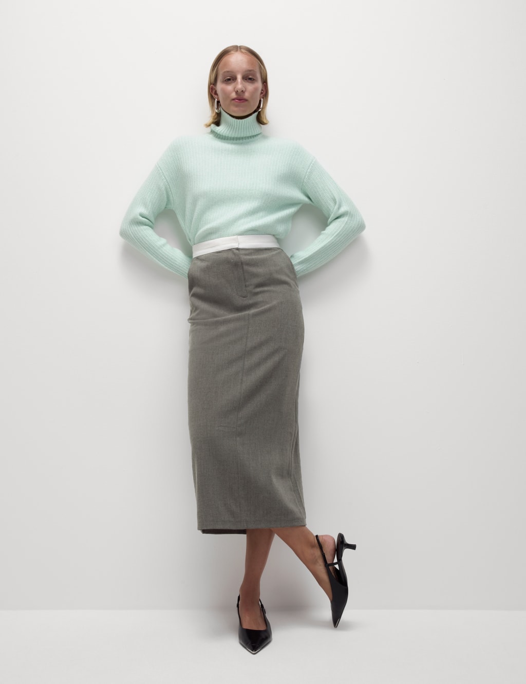 Grey pencil skirt marks and spencer cheap