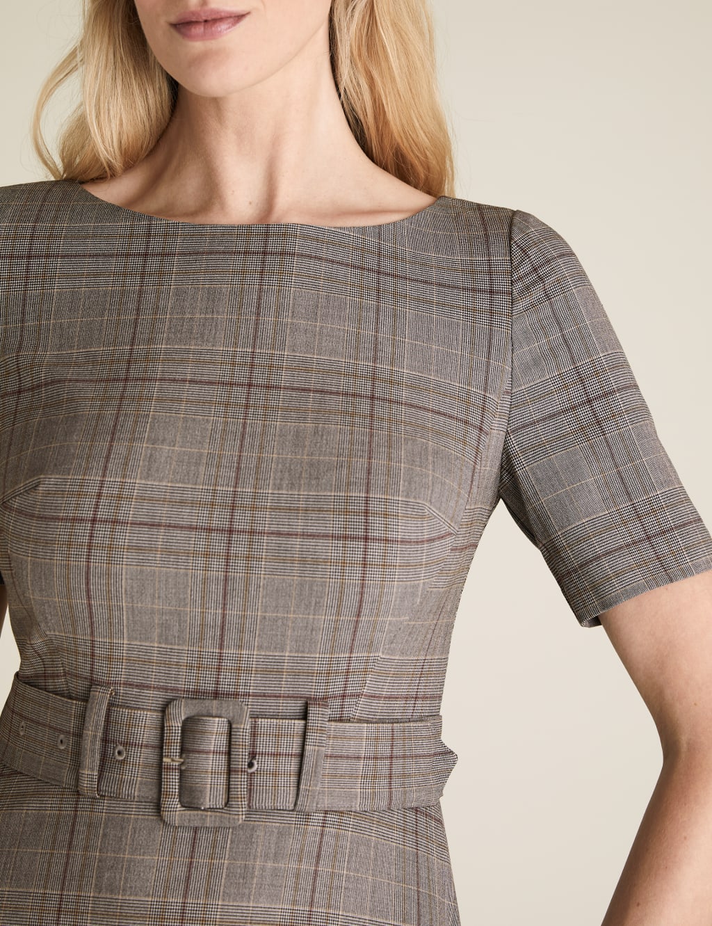 Checked Knee Length Skater Dress 5 of 5