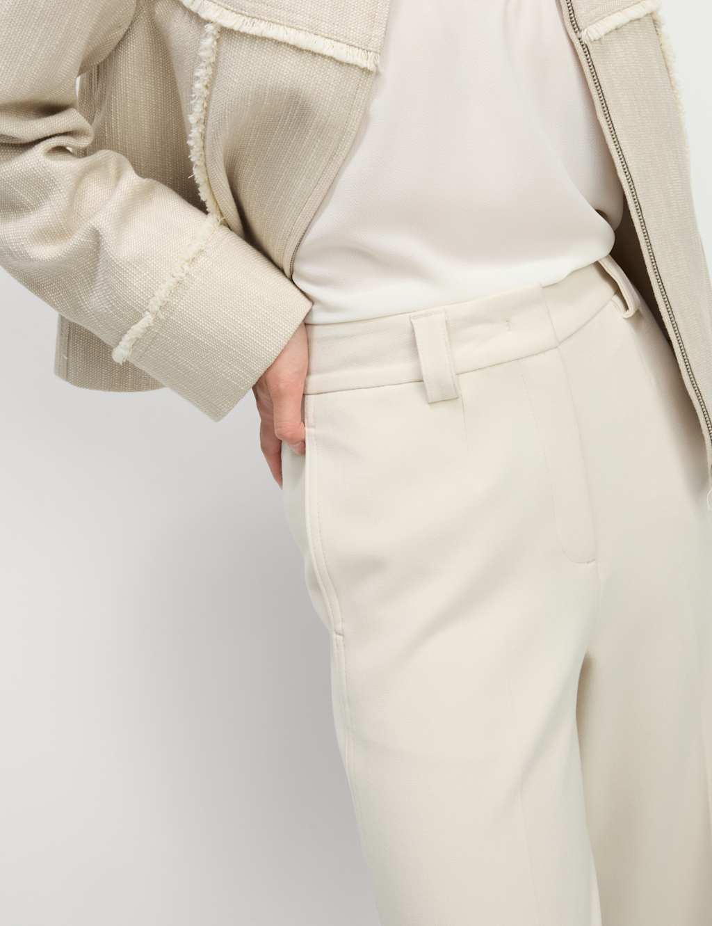 Crepe Tab Detail Wide Leg Trousers 6 of 6