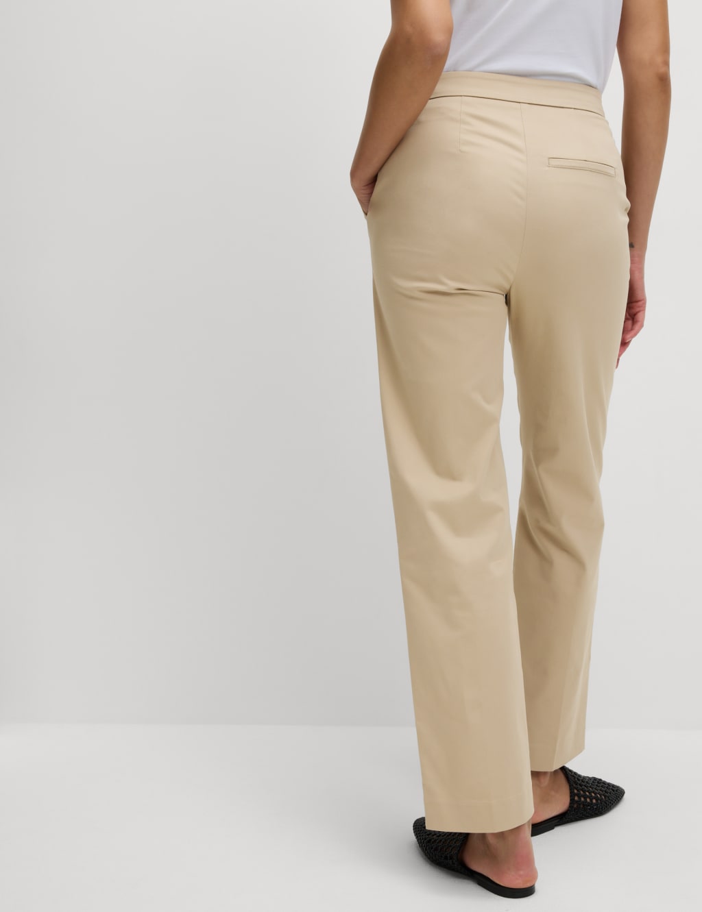 Cotton Rich Straight Leg Ankle Grazer Trousers 6 of 6