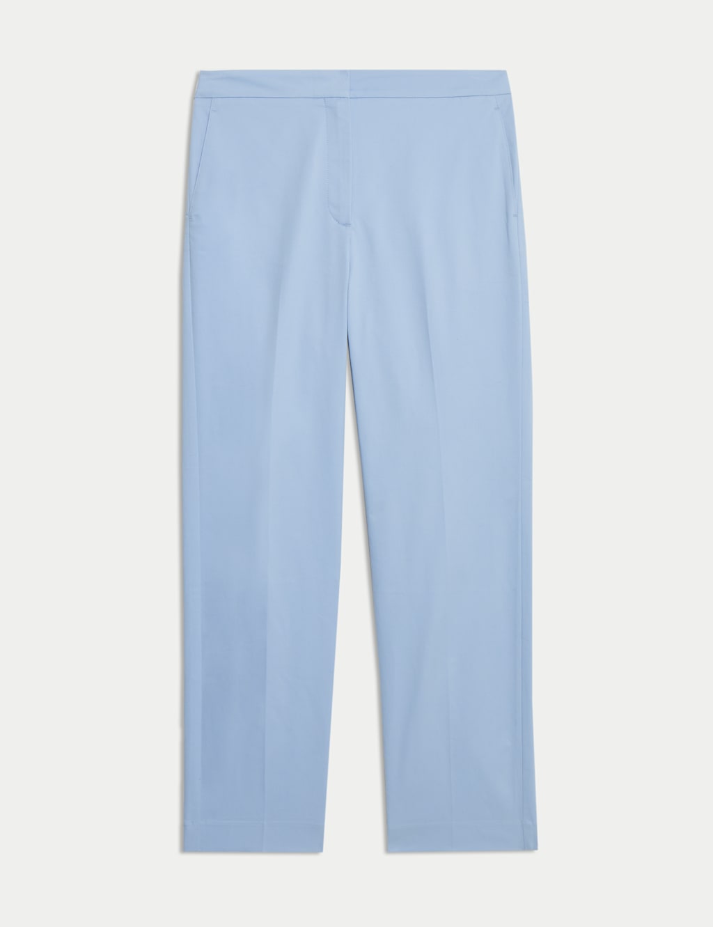 Cotton Rich Straight Leg Ankle Grazer Trousers 2 of 5
