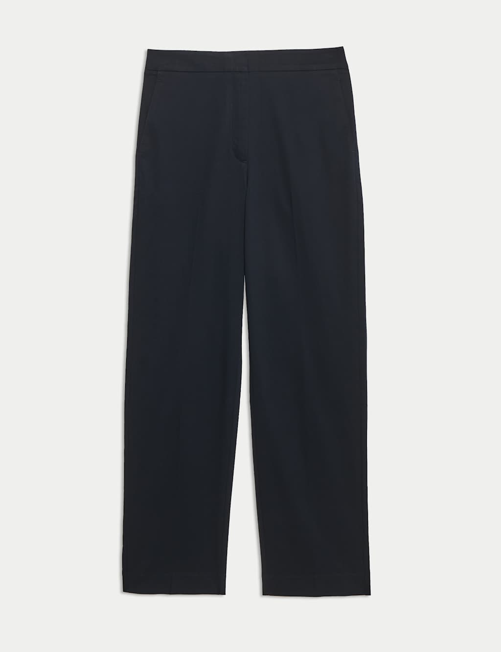 Cotton Rich Straight Leg Ankle Grazer Trousers 2 of 4