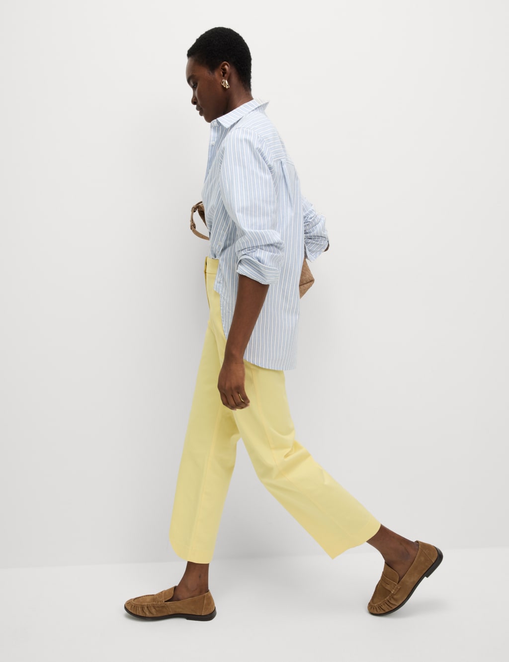 Cotton Rich Straight Leg Ankle Grazer Trousers 4 of 6