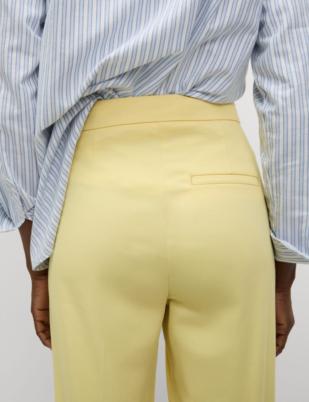 Cotton Rich Straight Leg Ankle Grazer Trousers 6 of 6