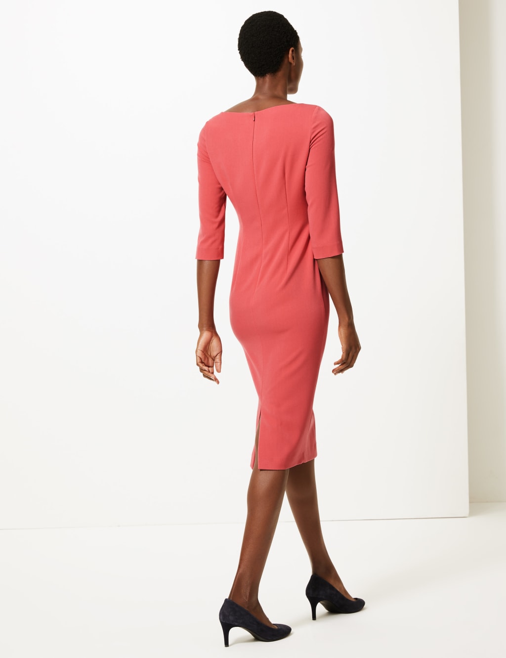Seam Detail Bodycon Knee Length Dress 4 of 4