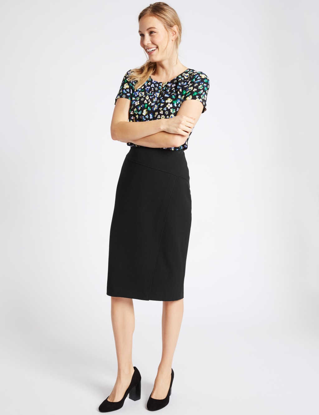 Wrap pencil skirt top