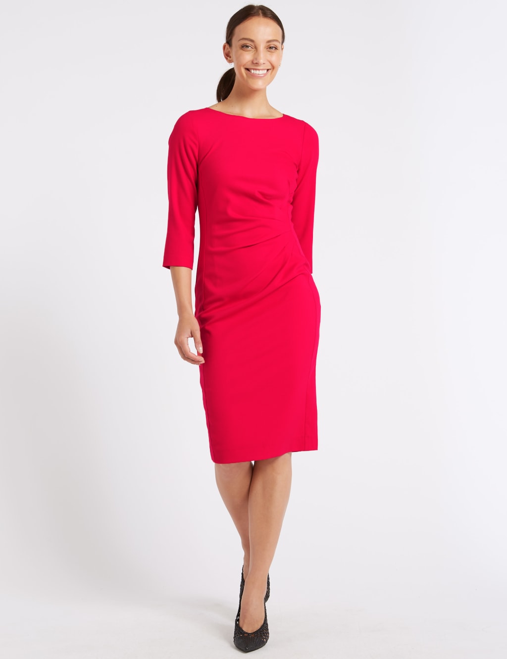 Mid sleeve bodycon dress top