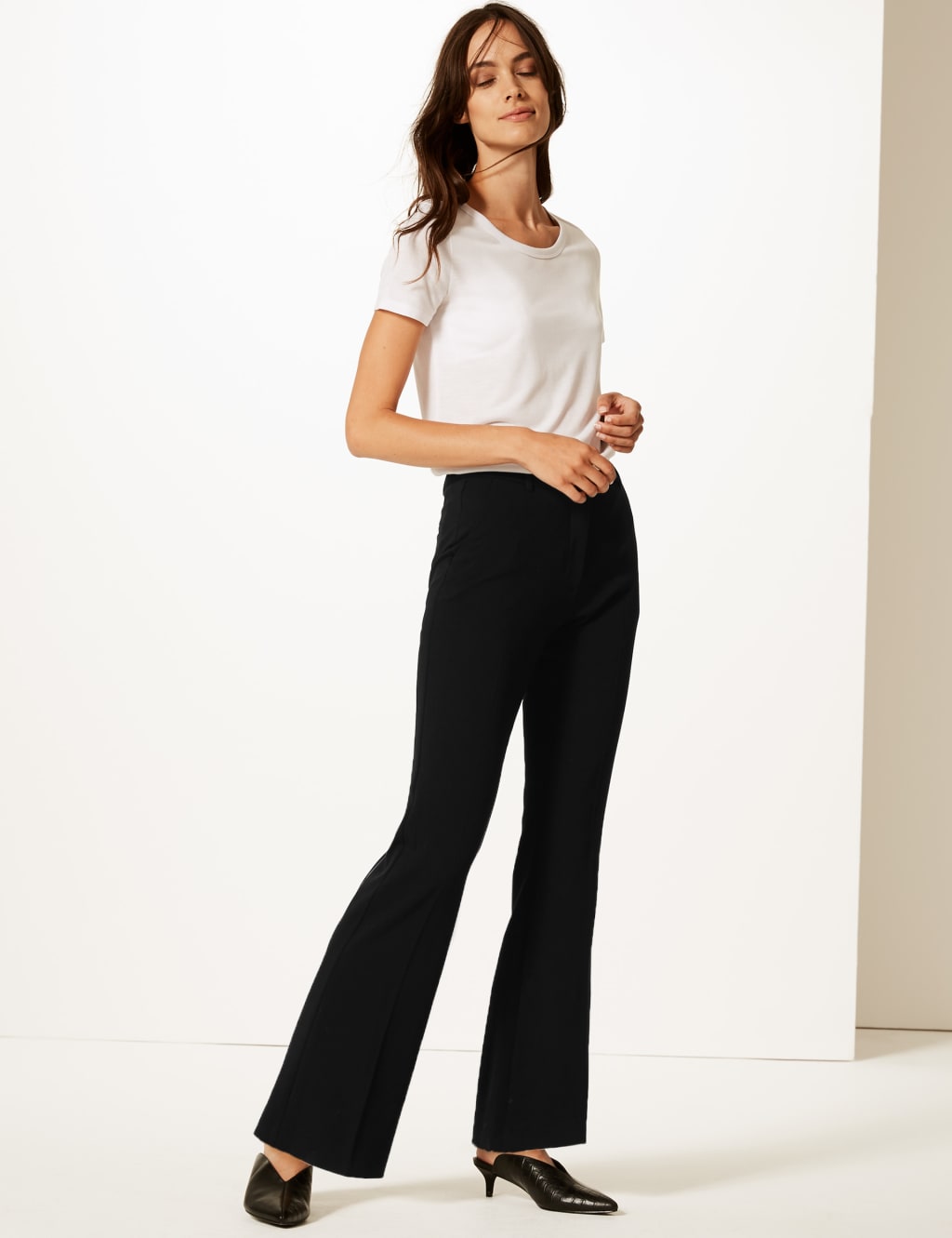 Slim Bootcut Trousers M S Collection M S