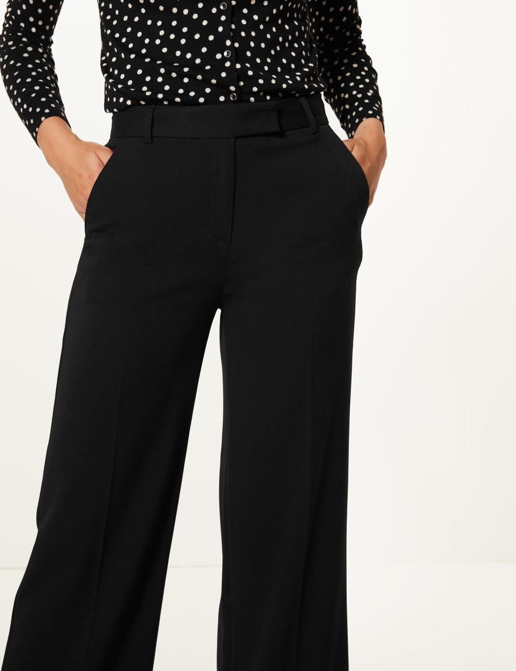Wide Leg Ankle Grazer Trousers M S Collection M S