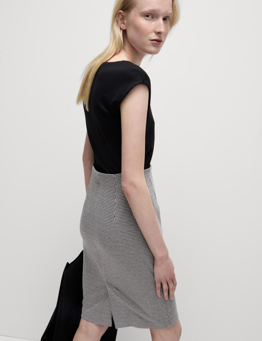 Jersey check skirt outlet