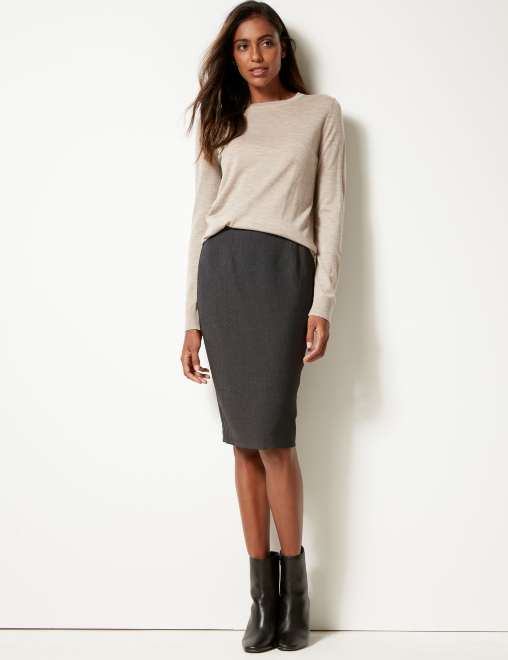 Textured Pencil Skirt M S Collection M S