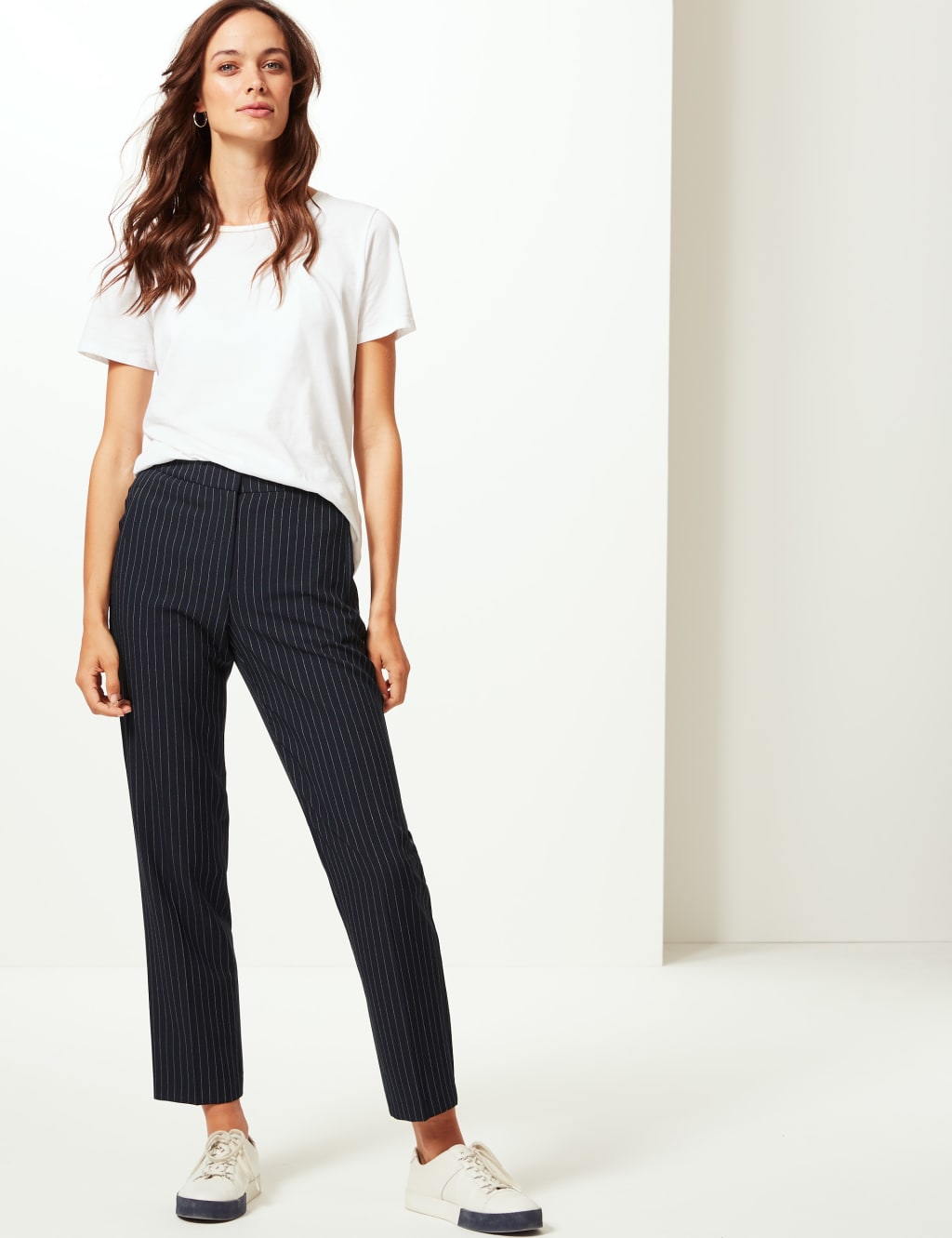 Striped straight leg trousers new arrivals