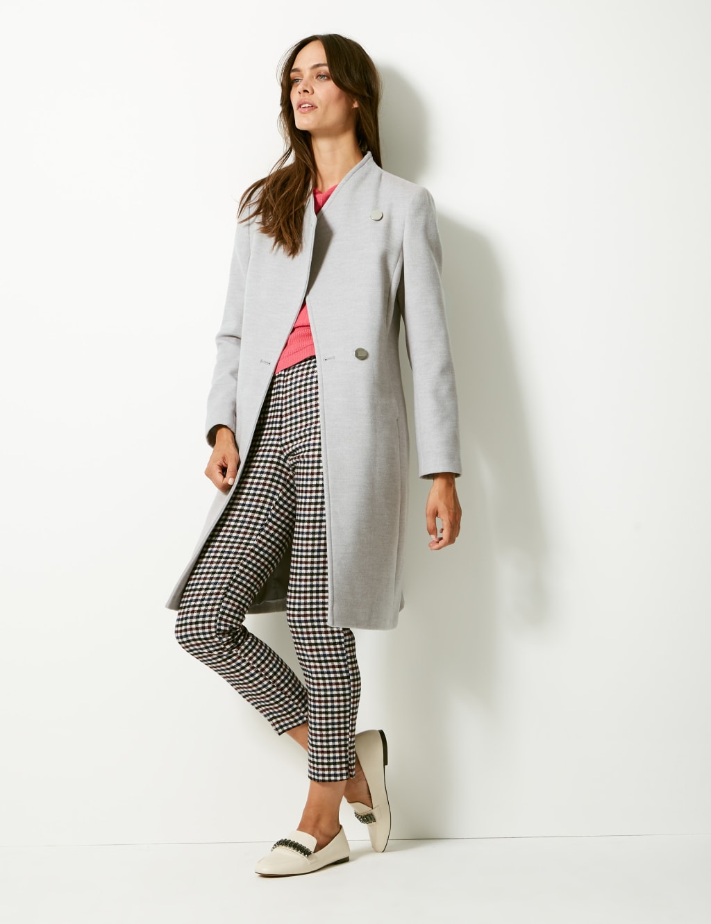 M&s double breasted coat on sale