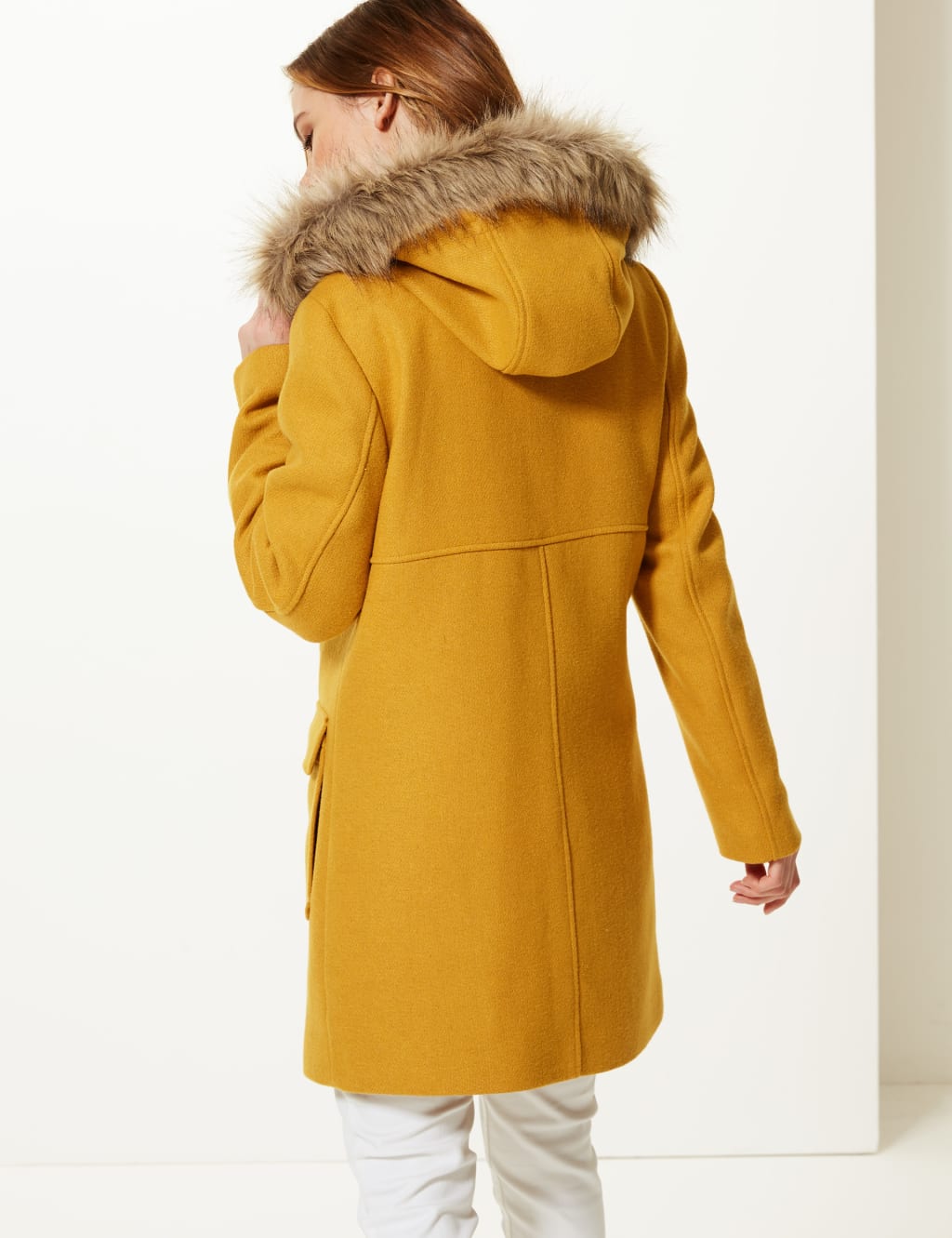 PETITE Faux Fur Duffle Coat M S Collection M S