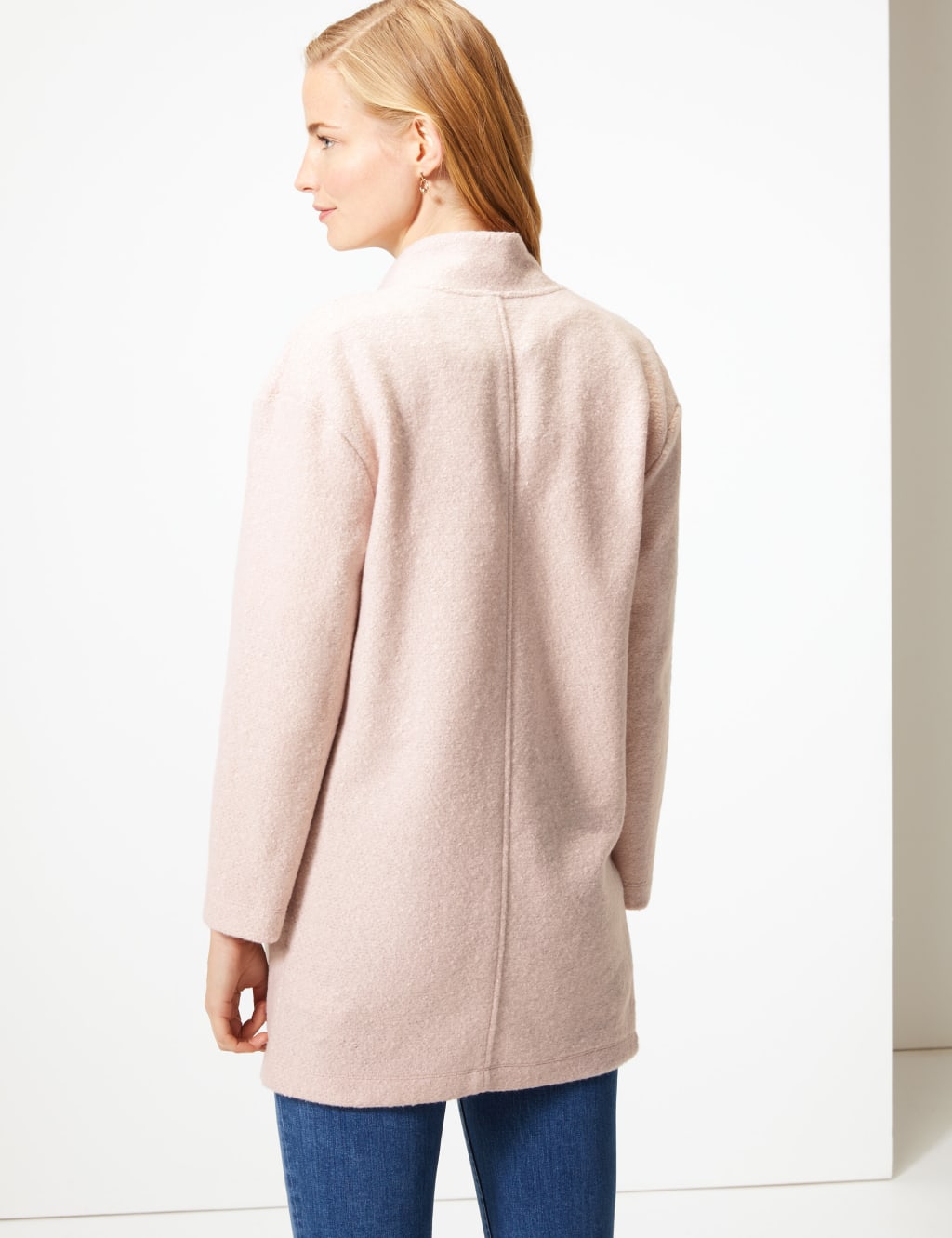 Textured Open Front Coat M S Collection M S
