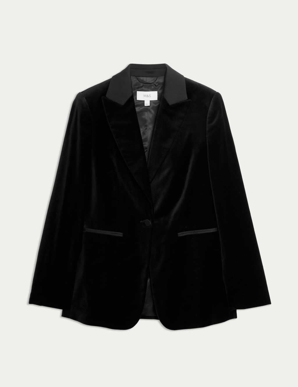 Velvet Tailored Single Breasted Blazer
