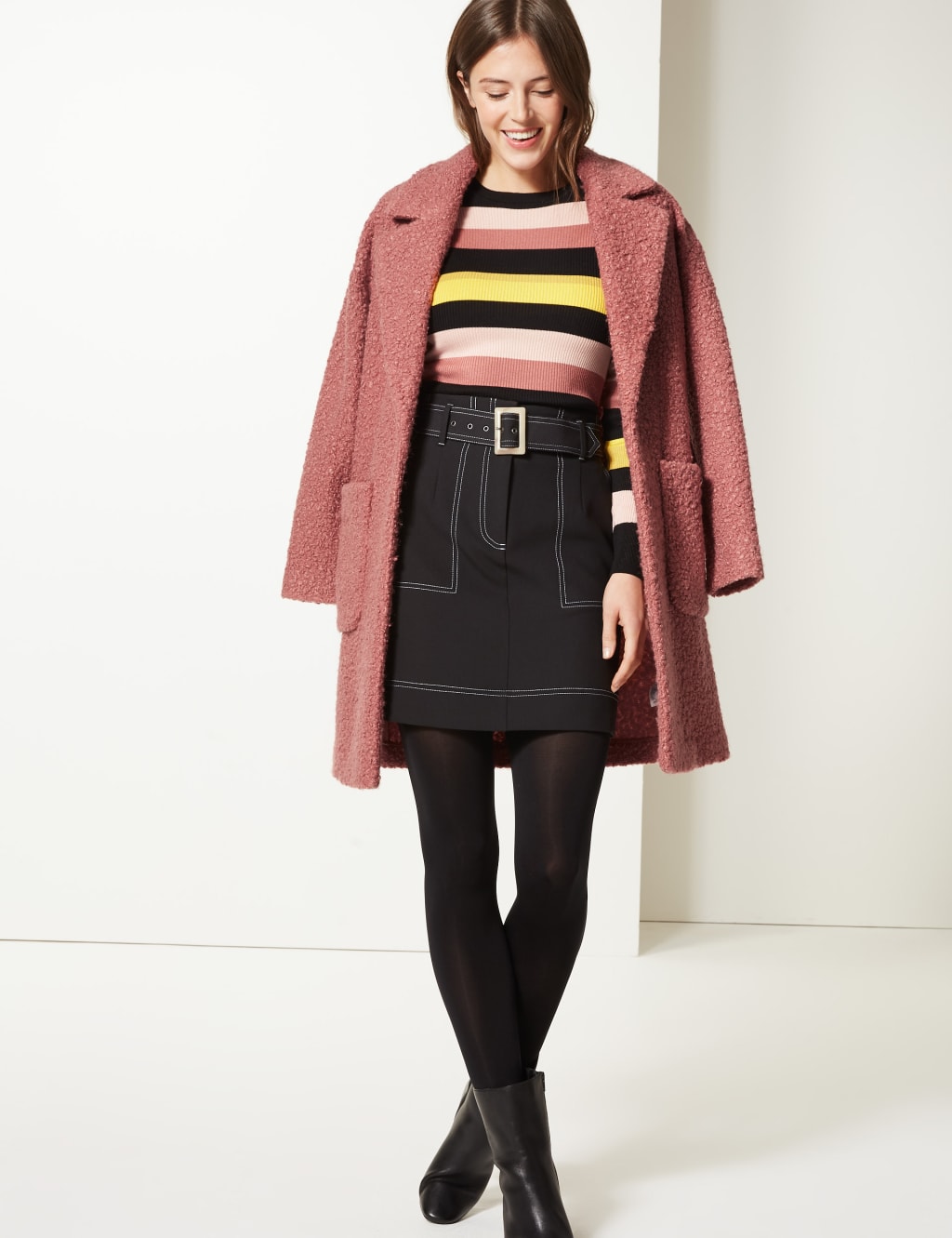 M&s textured open front coat hot sale