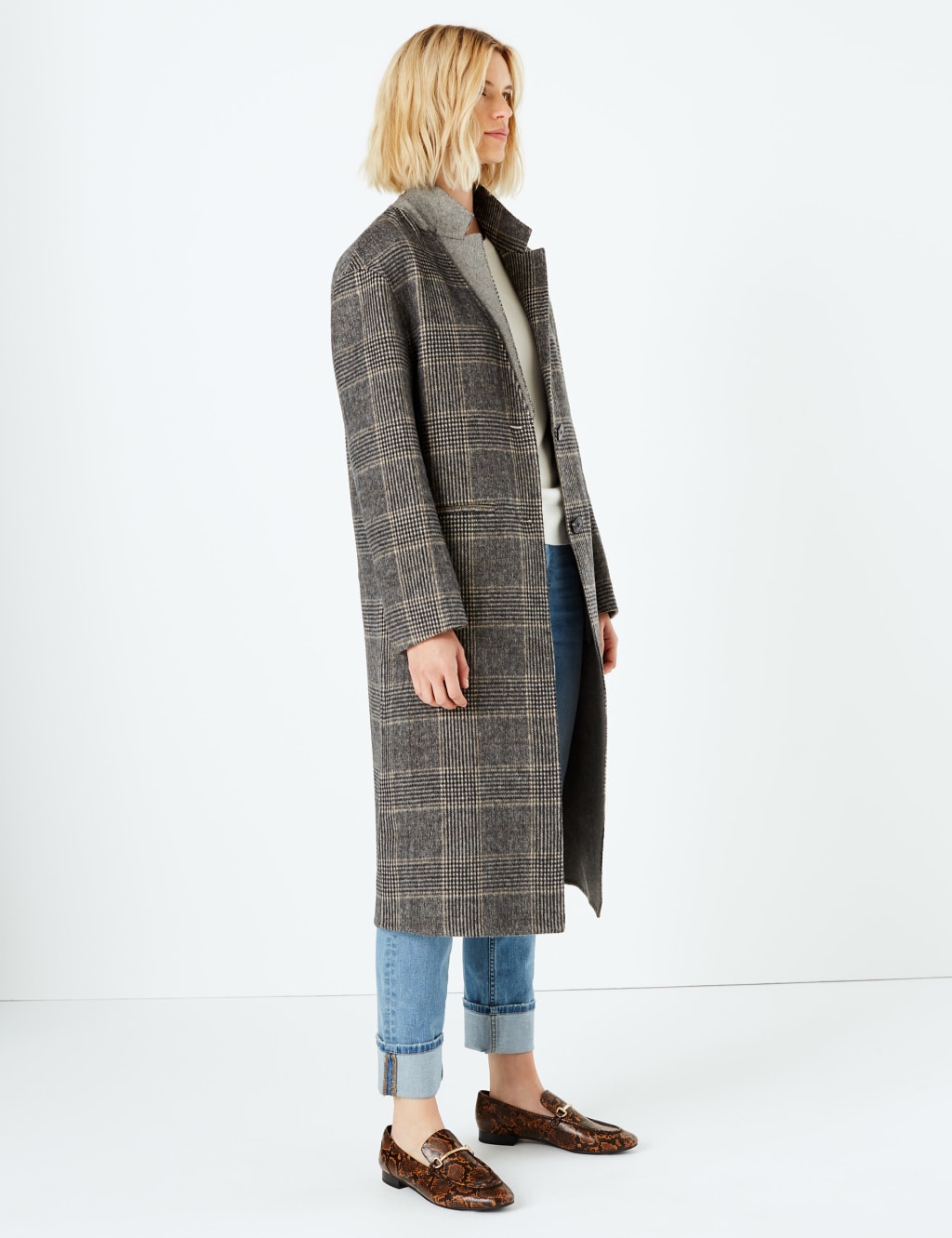Checked Double Faced Coat 3 of 6