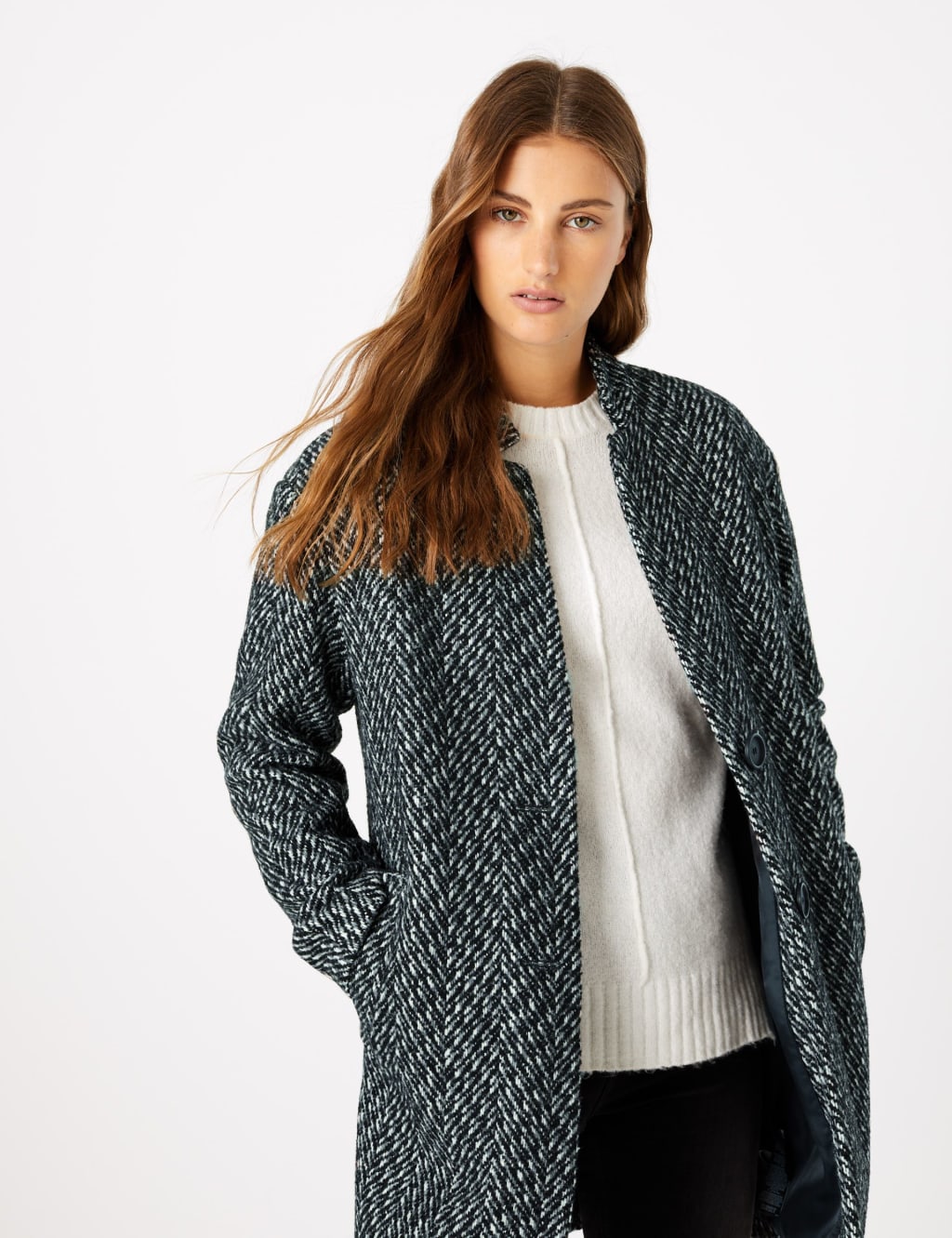 Herringbone cocoon coat 2025