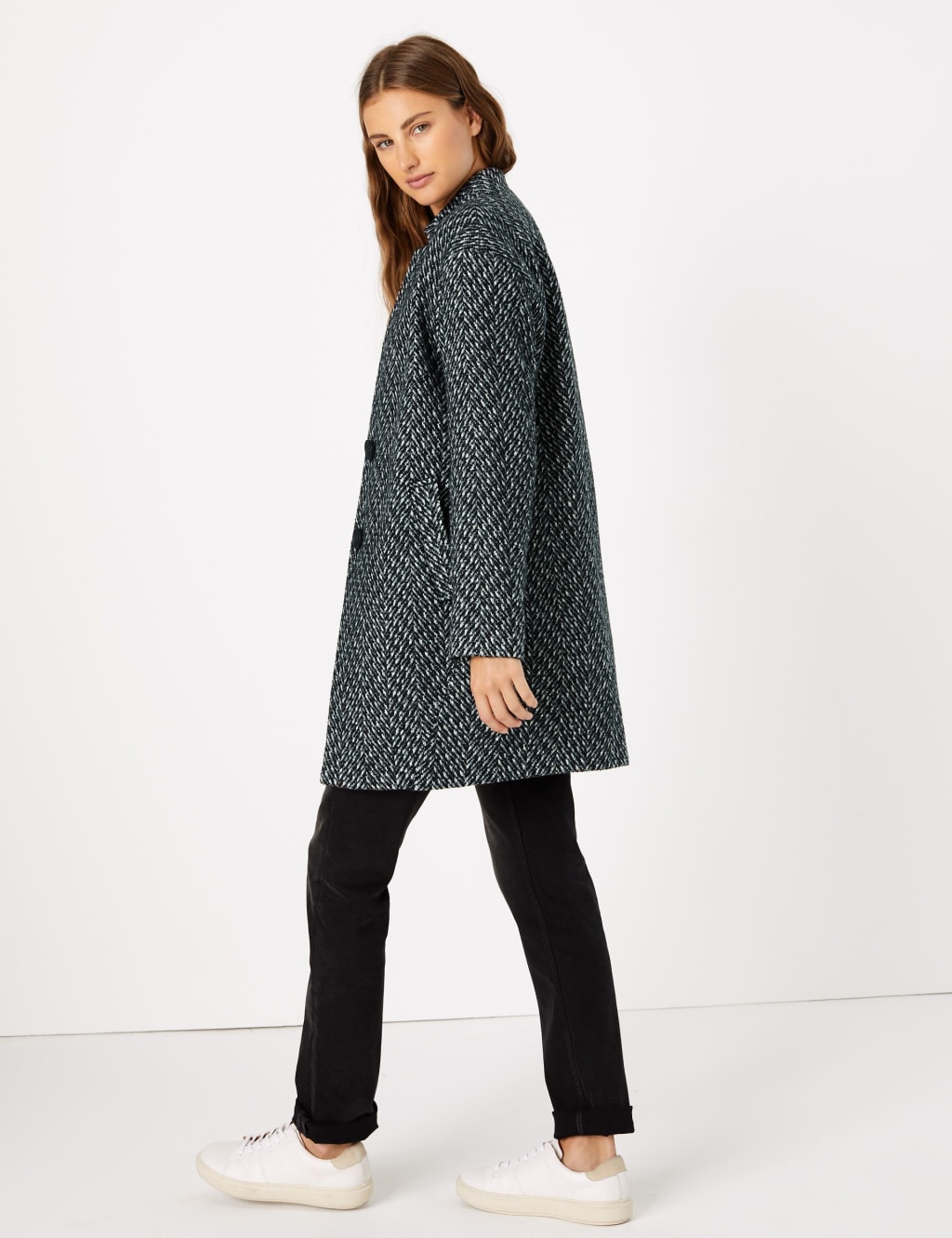 Herringbone cocoon coat discount