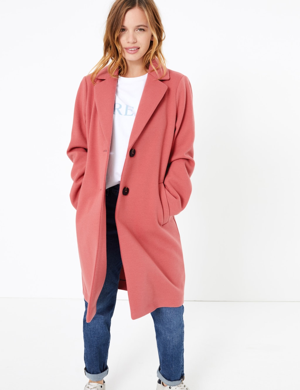 Petite single breasted coat top