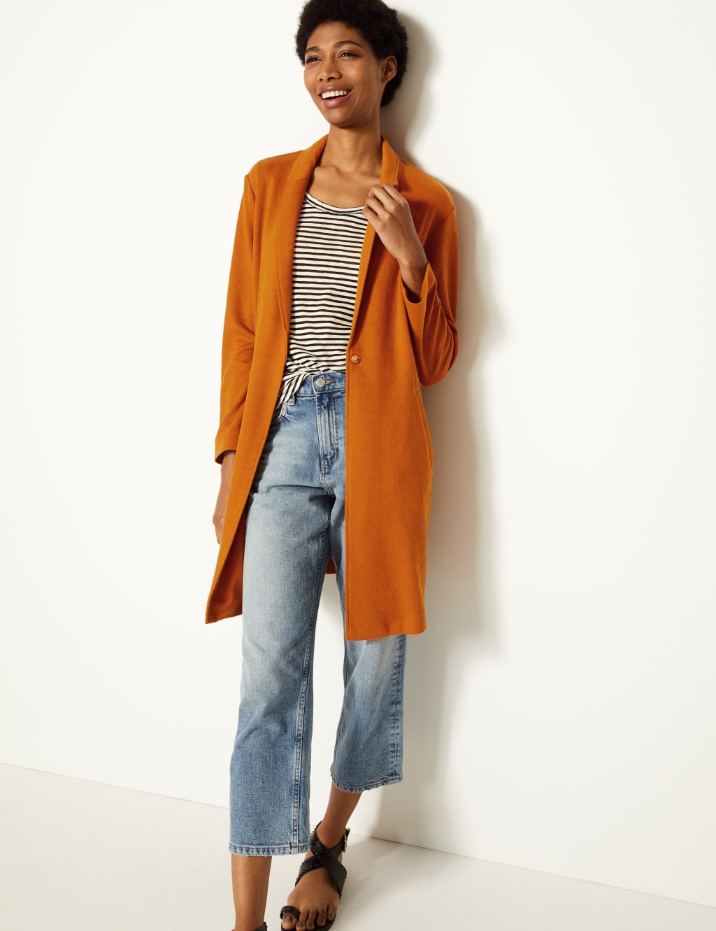 Knitted Lightweight Coat M S Collection M S