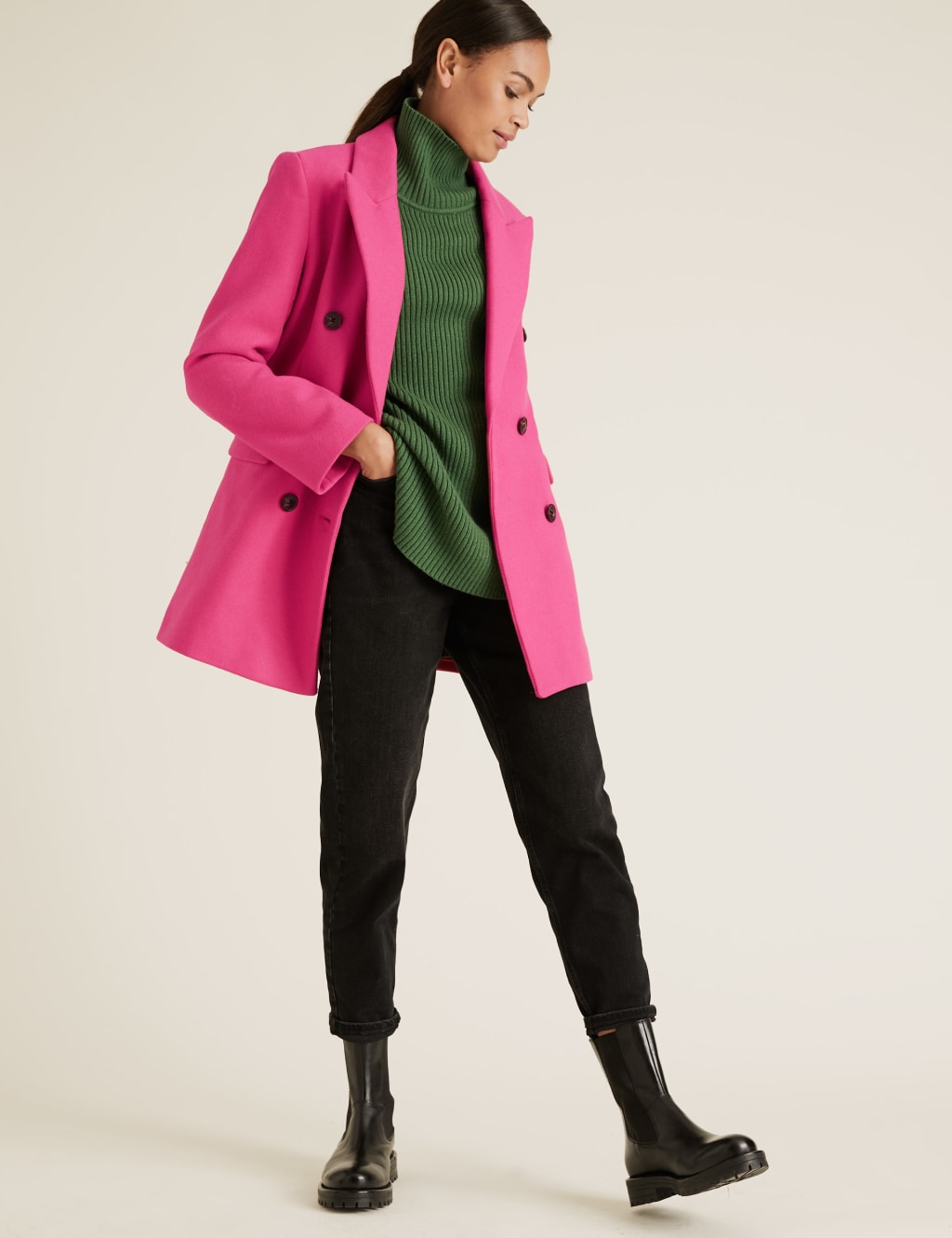 Double Breasted Blazer Coat with Wool 1 of 4