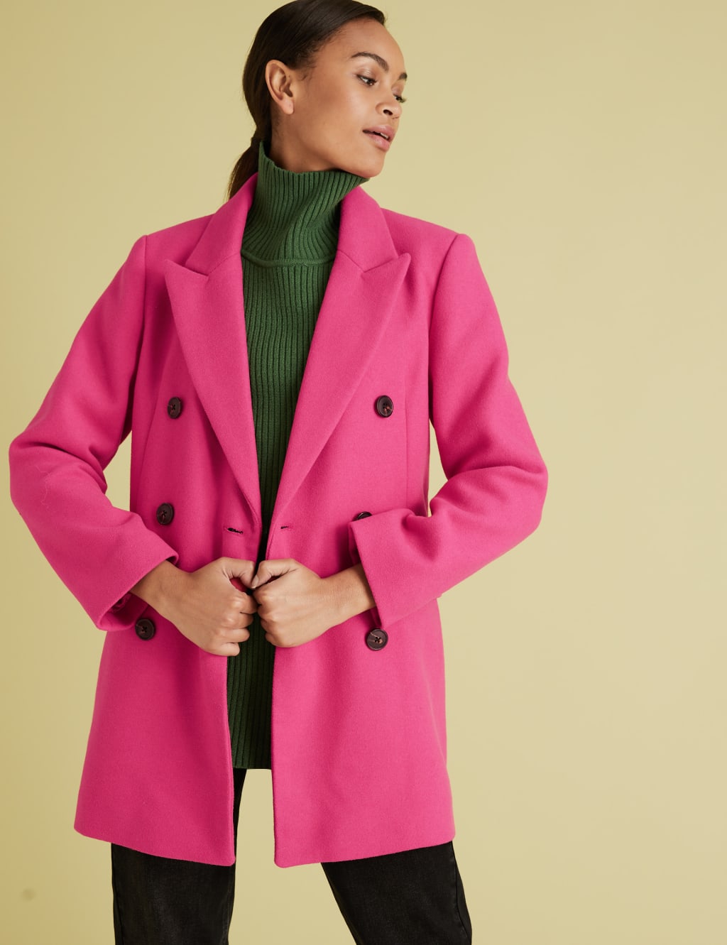 Double Breasted Blazer Coat with Wool 3 of 4