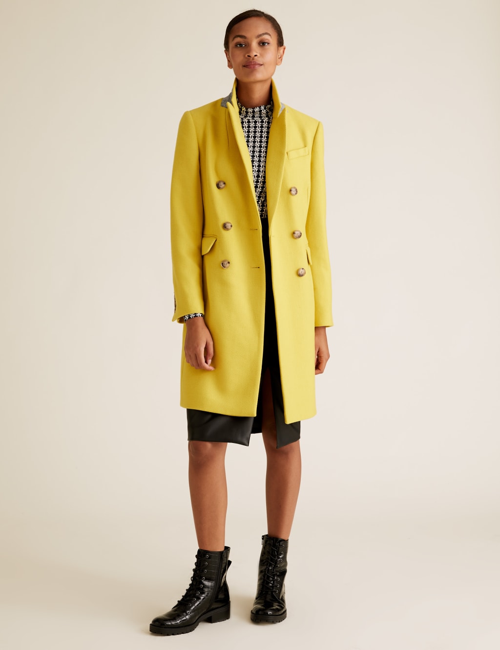 Waisted Tailored Coat with Wool 1 of 5