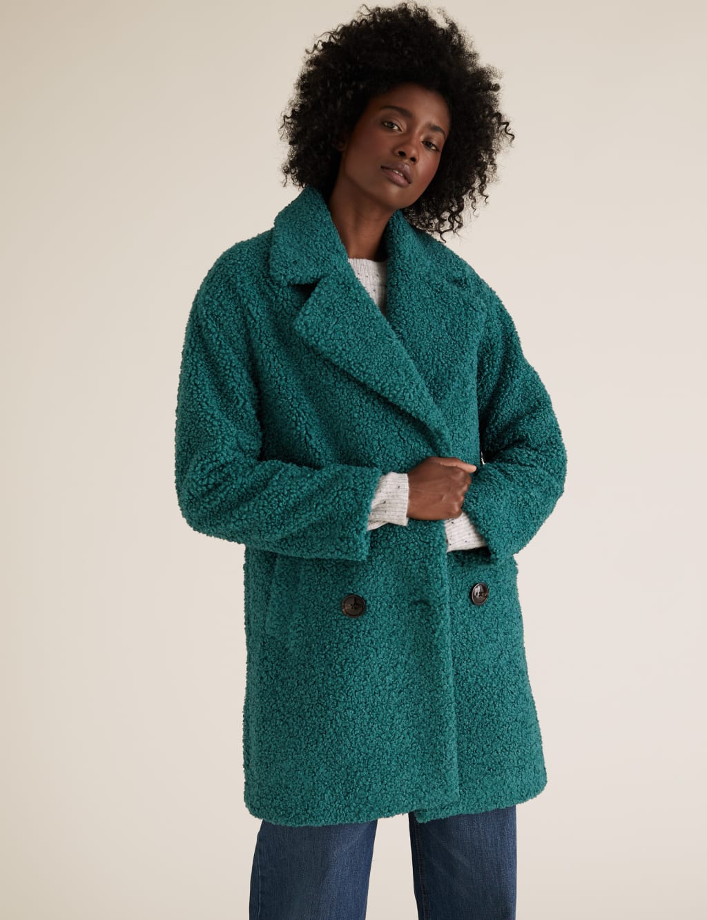 Teal teddy coat on sale
