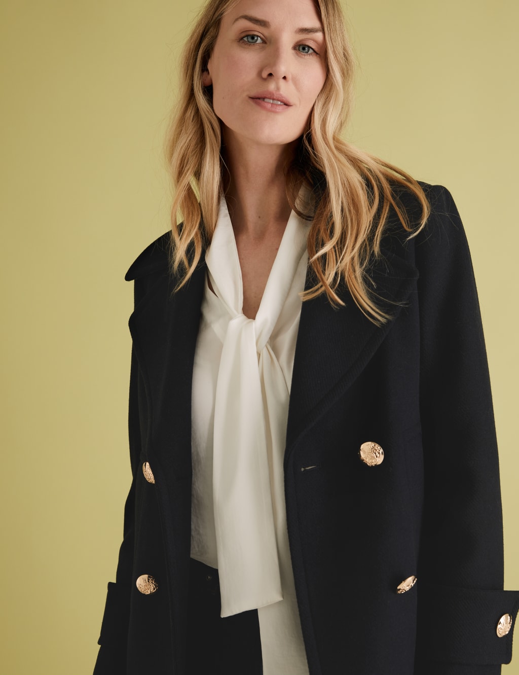 Pea Coat with Wool M S Collection M S