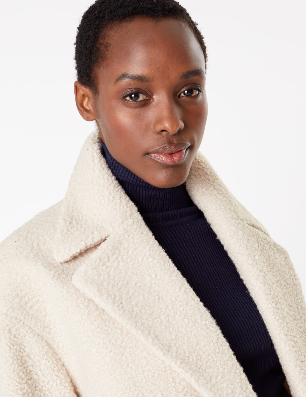Boucle Double Breasted Coat M S Collection M S