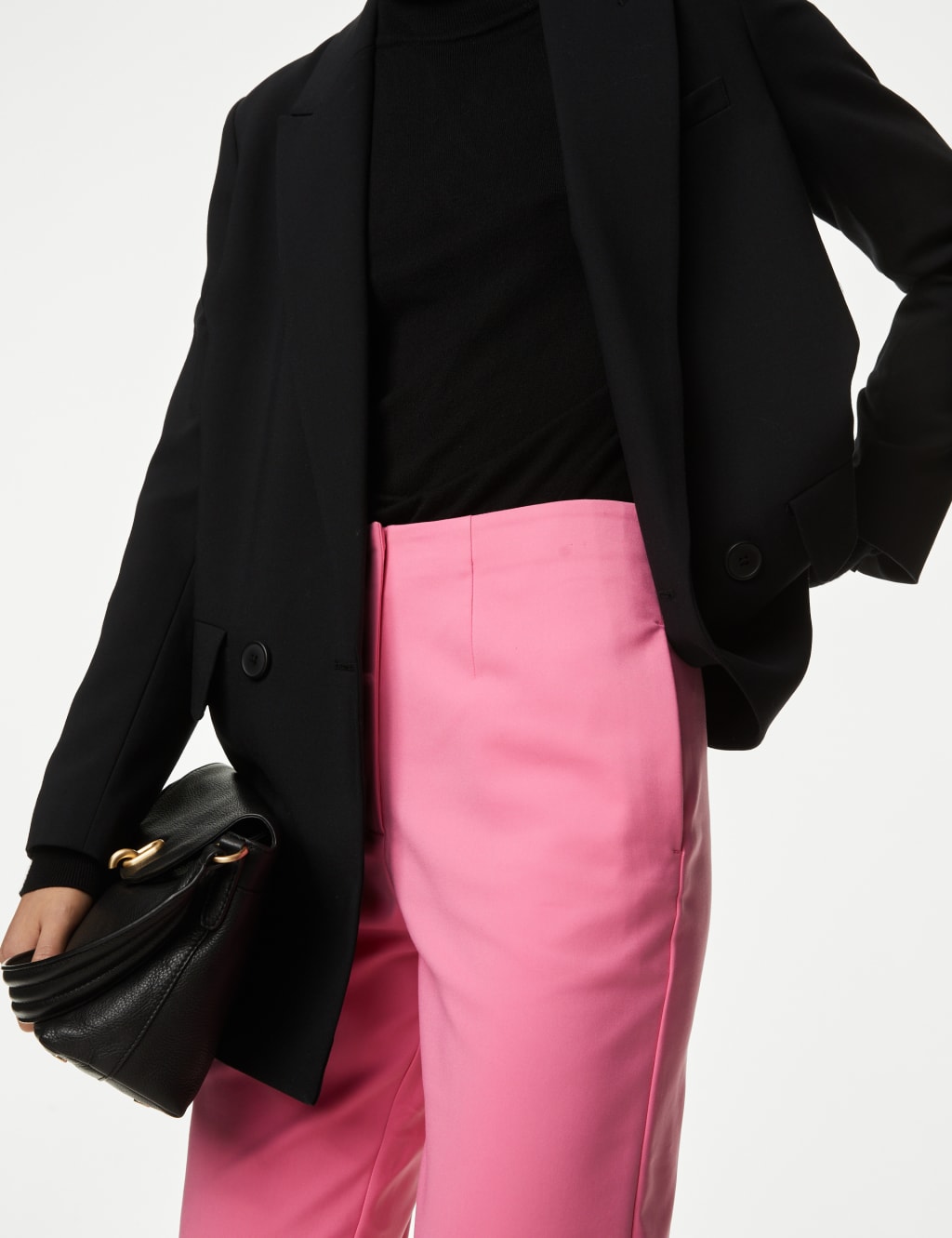 Cotton Blend Slim Fit Cropped Trousers 1 of 5
