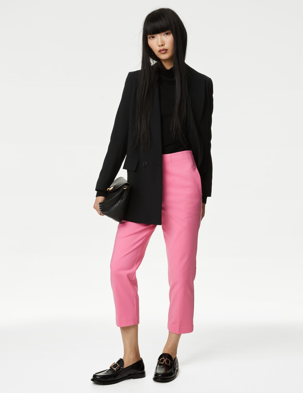 Cotton Blend Slim Fit Cropped Trousers 3 of 5