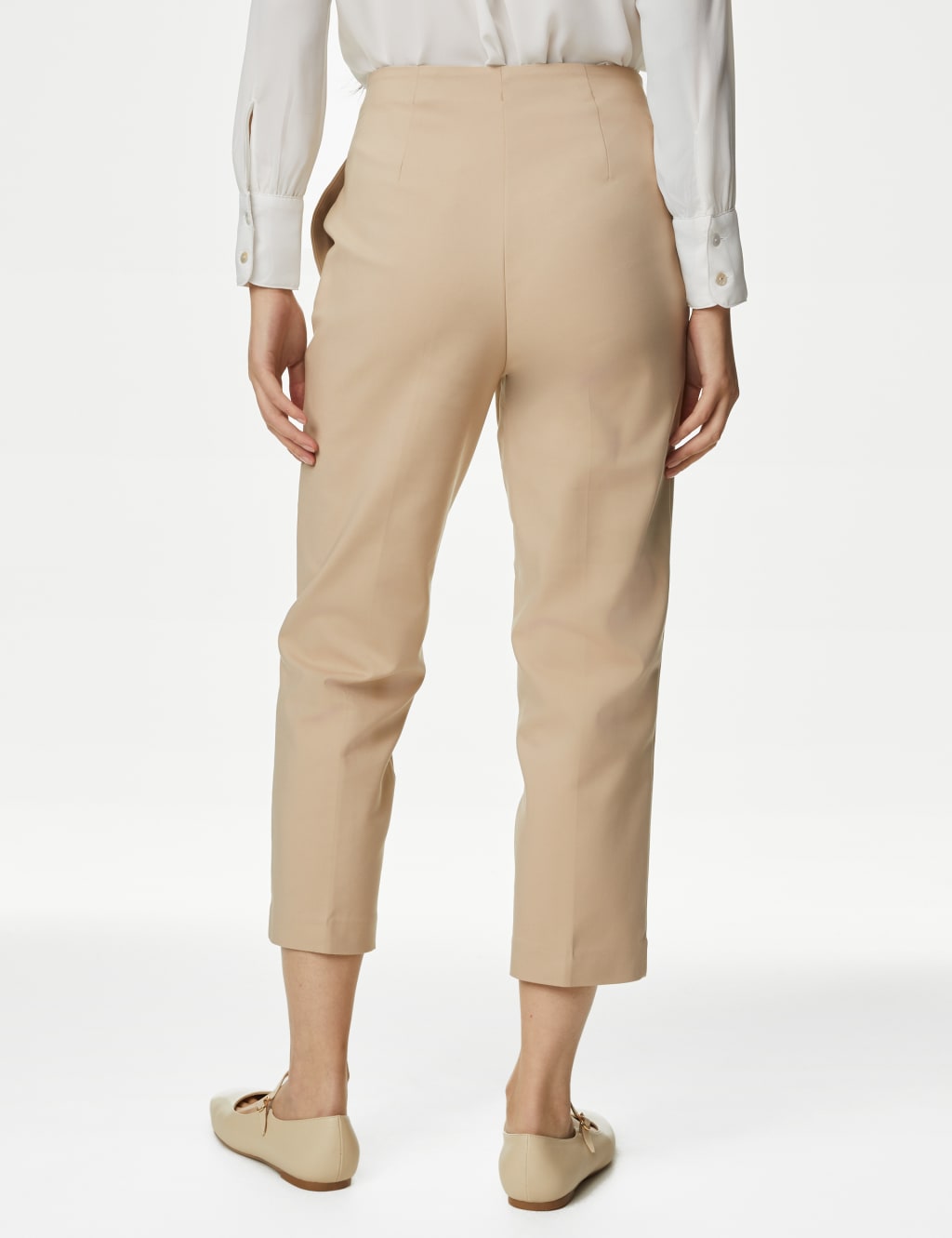 M&s ladies white cropped trousers sale