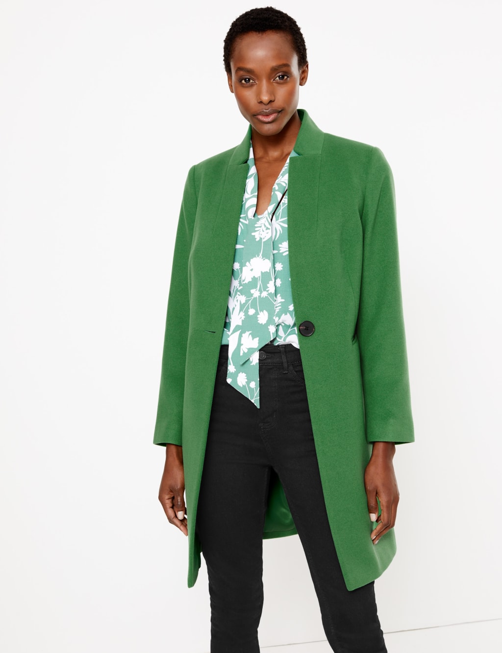 Notch Neck City Coat M S Collection M S
