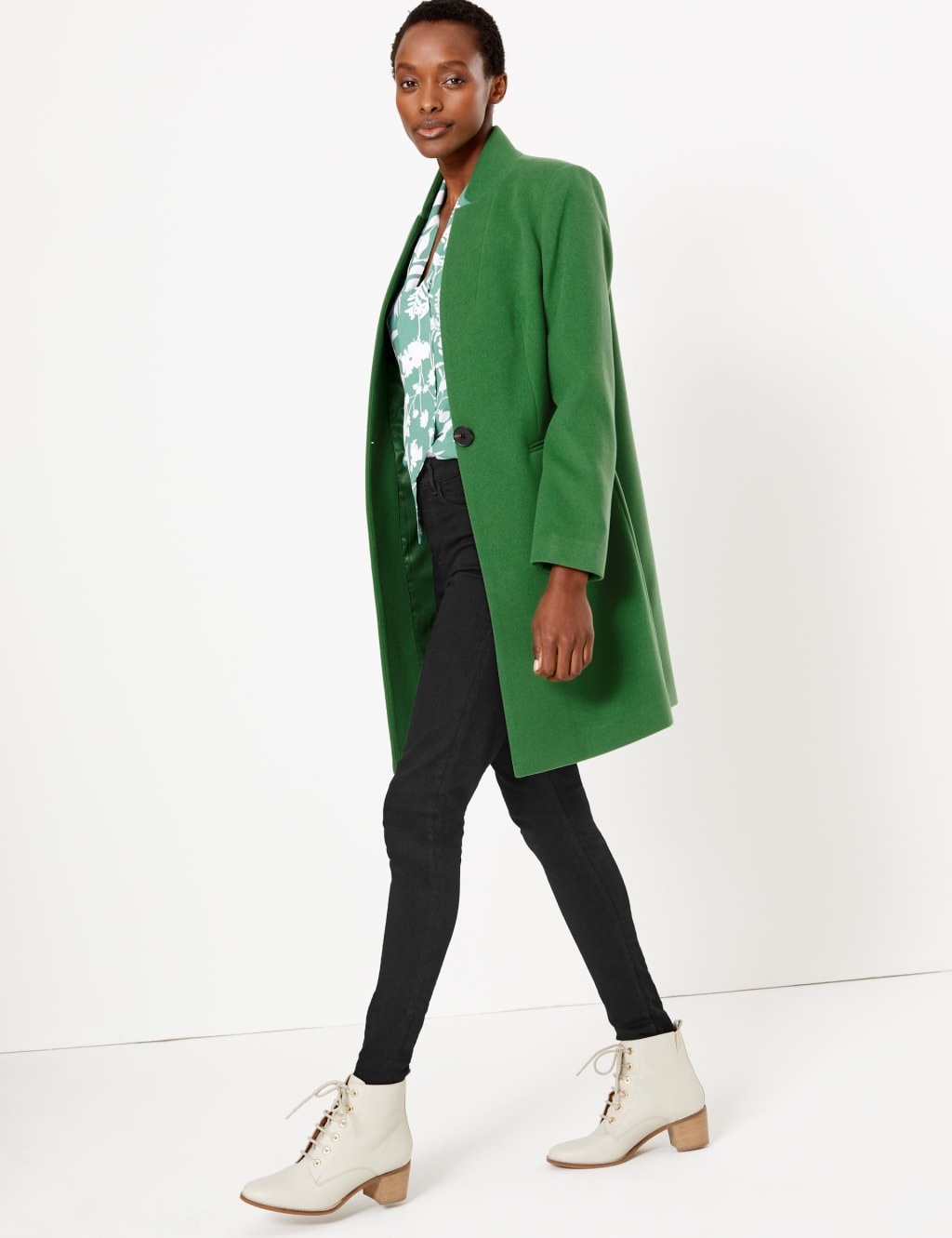 Notch neck coat on sale