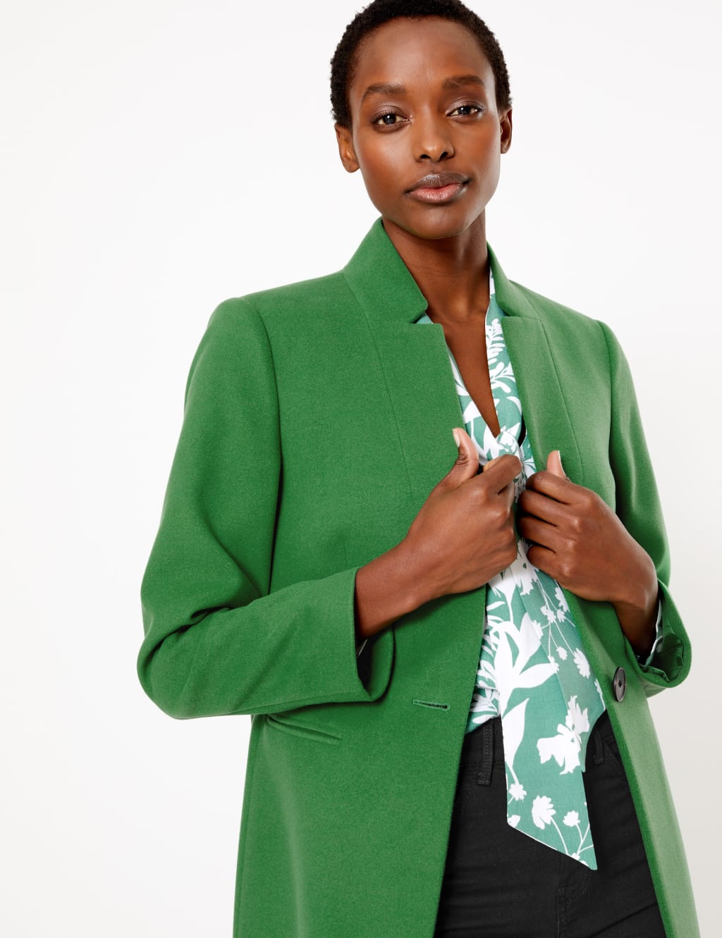 Notch neck coat hotsell