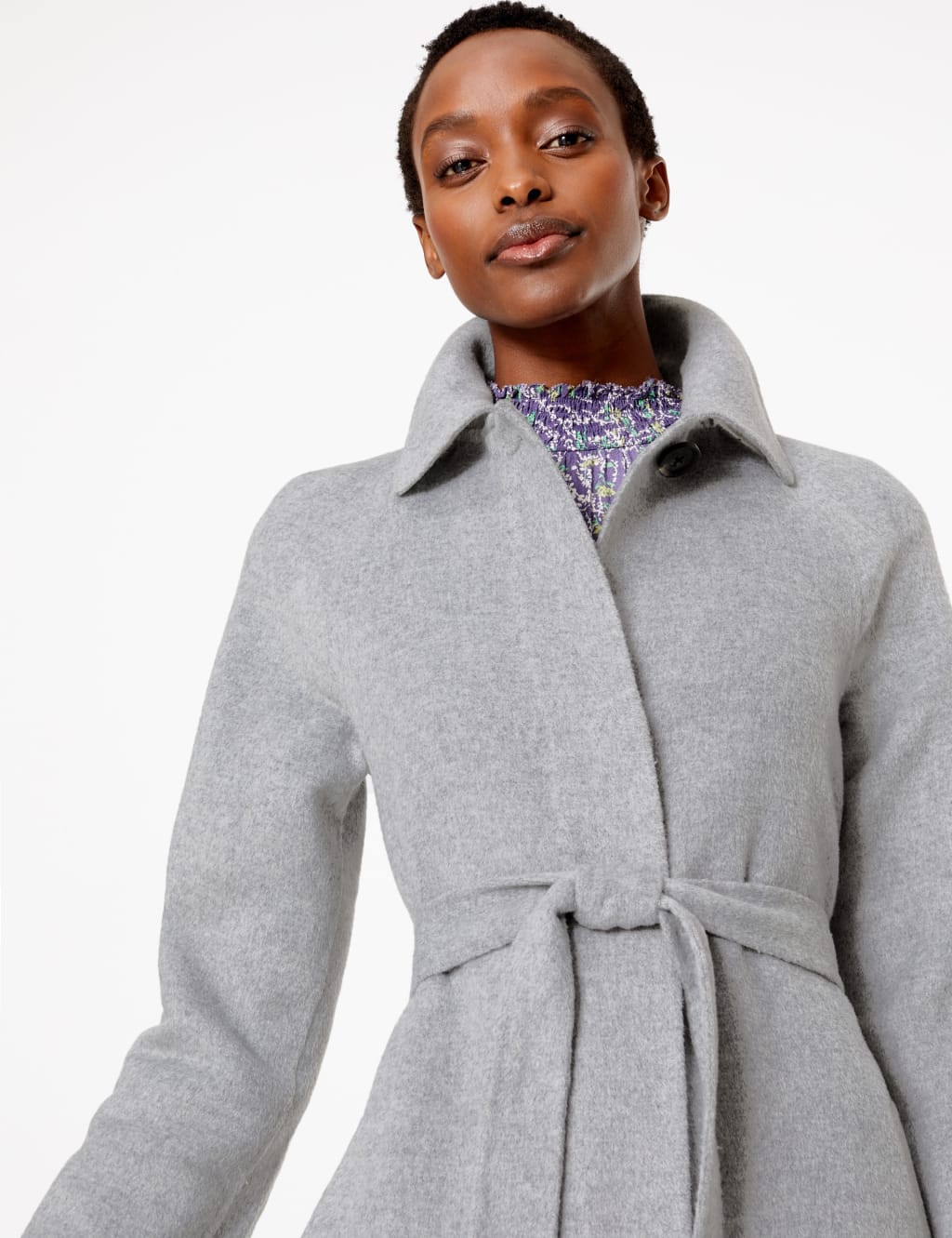 Wool Blend Belted Car Coat 1 of 7