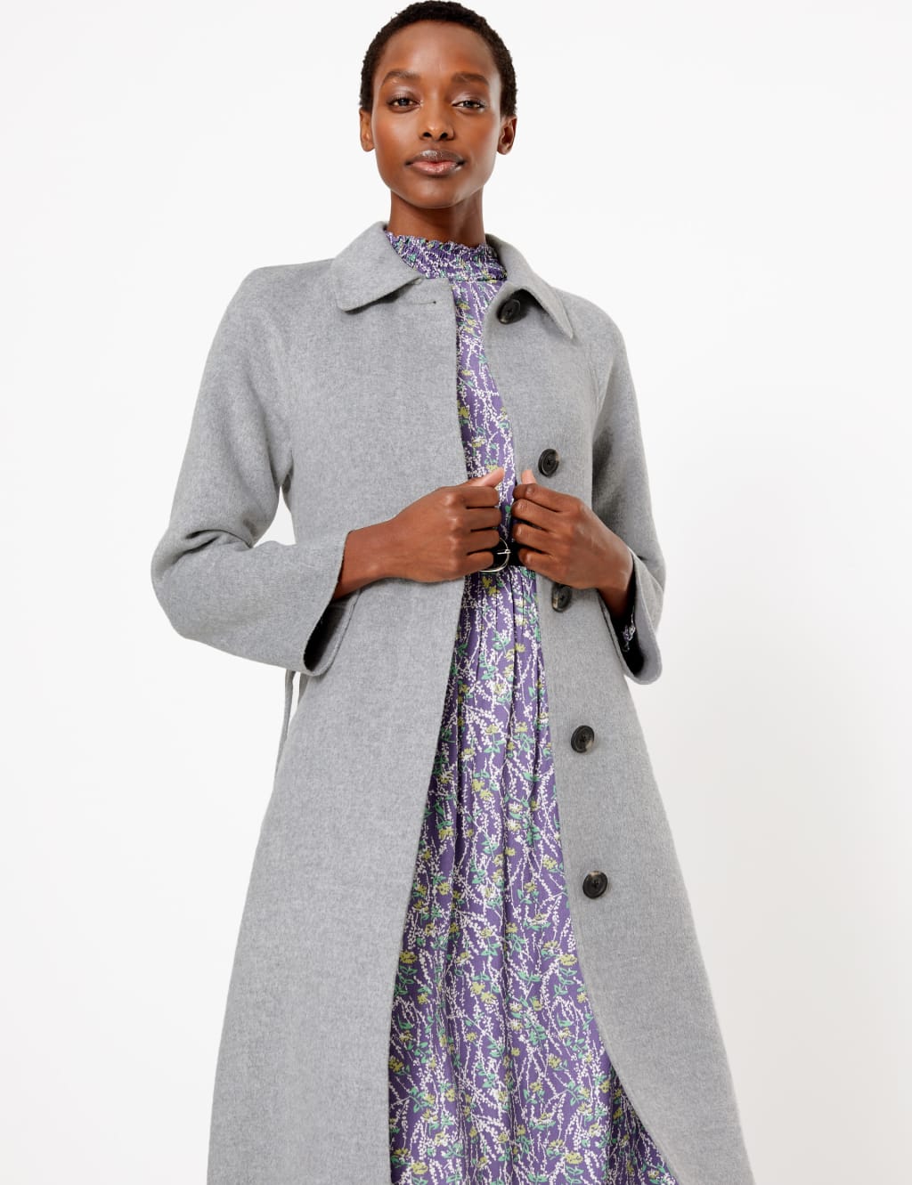 Wool blend car coat online